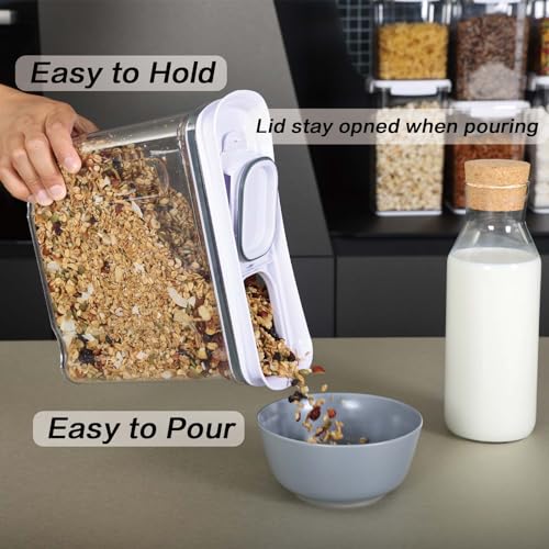 Airtight Cereal Storage Containers with Lids, 4L, 2-Pack, BPA-Free Plastic for Kitchen Pantry K1144