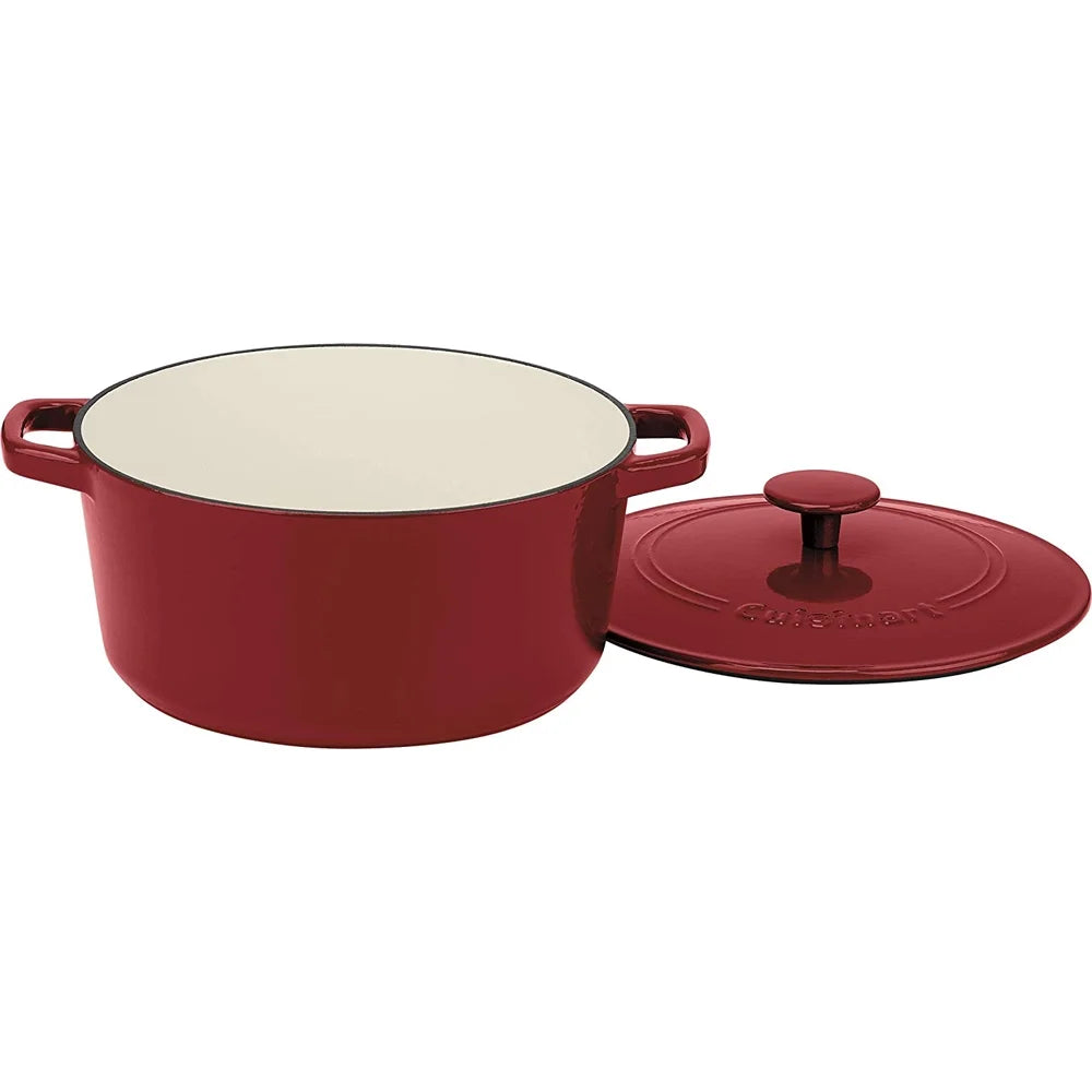 Enameled Cast Iron 5 Qt Covered Casserole, Cardinal Red T7794