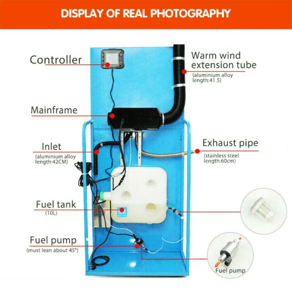 12V 8KW Diesel Air Heater with LCD Thermostat and Remote Control P8444