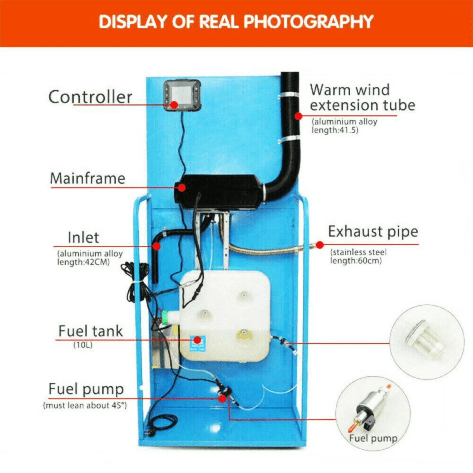 12V 8KW Diesel Air Heater with LCD Thermostat and Remote Control P8444