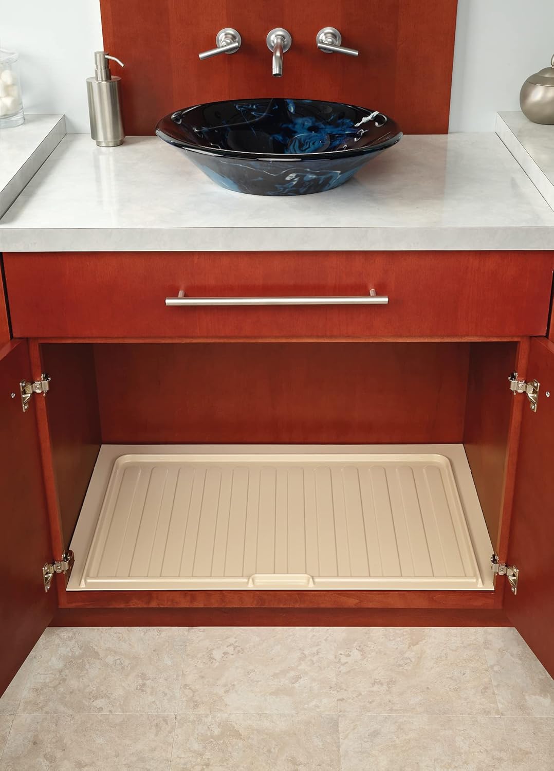 Under Sink Cabinet Drip Tray Mat Shelf Liner, Almond M7216