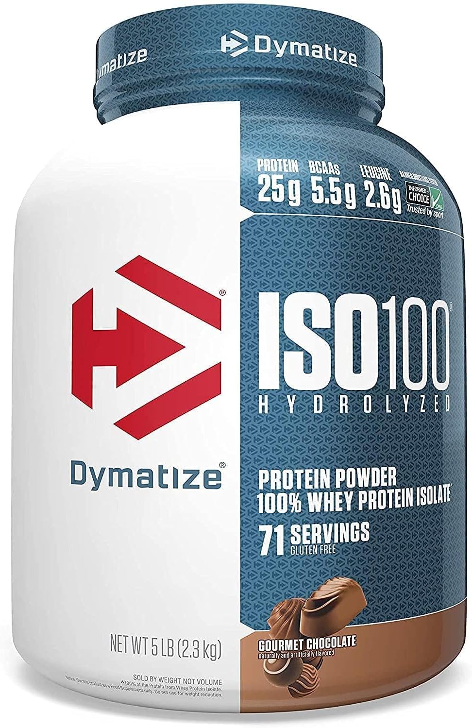 Dymatize Nutrition ISO 100, Whey Protein Powder, Gourmet Chocolate, 5 Pound