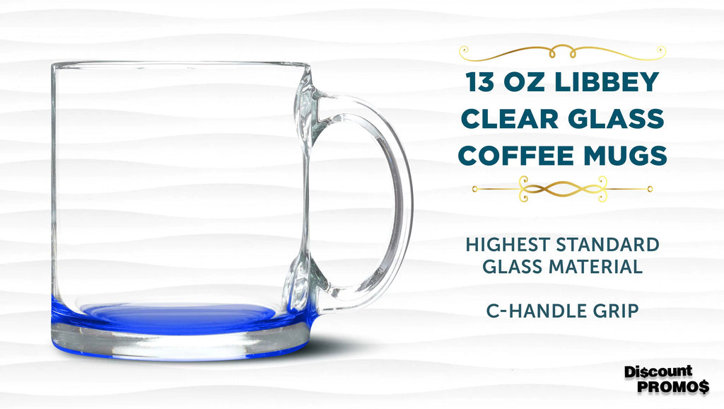 Clear Glass Coffee Mugs 13 oz, Set of 10 E17839