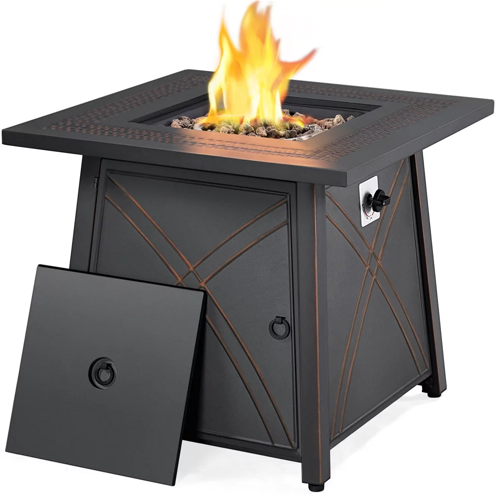 Easyfashion 28" Propane Fire Pit Table, Copper