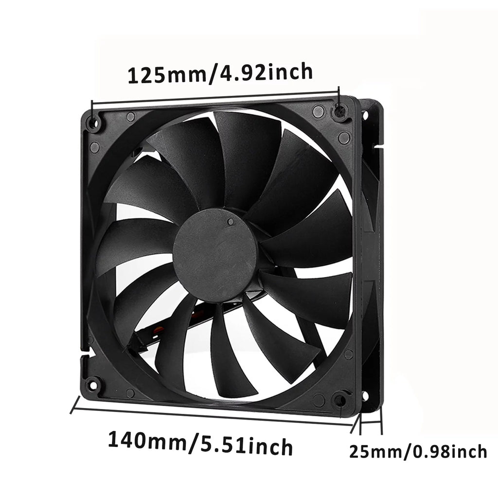 140mm PWM Computer Case Fan 3-Pack Black J32903