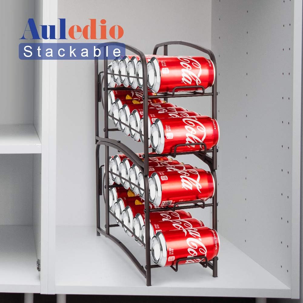 Stackable Beverage Can Dispenser Rack, Can Storage Organizer for Pantry Refrigerator (2 Pack) S5175