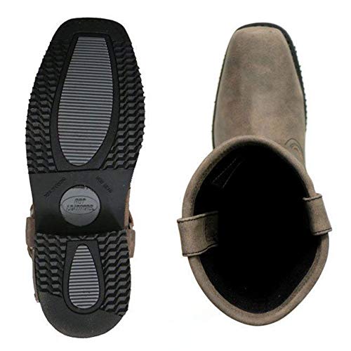 Men's Stone Wash Brown 11-inch Tall Harness Leather Boots B8500