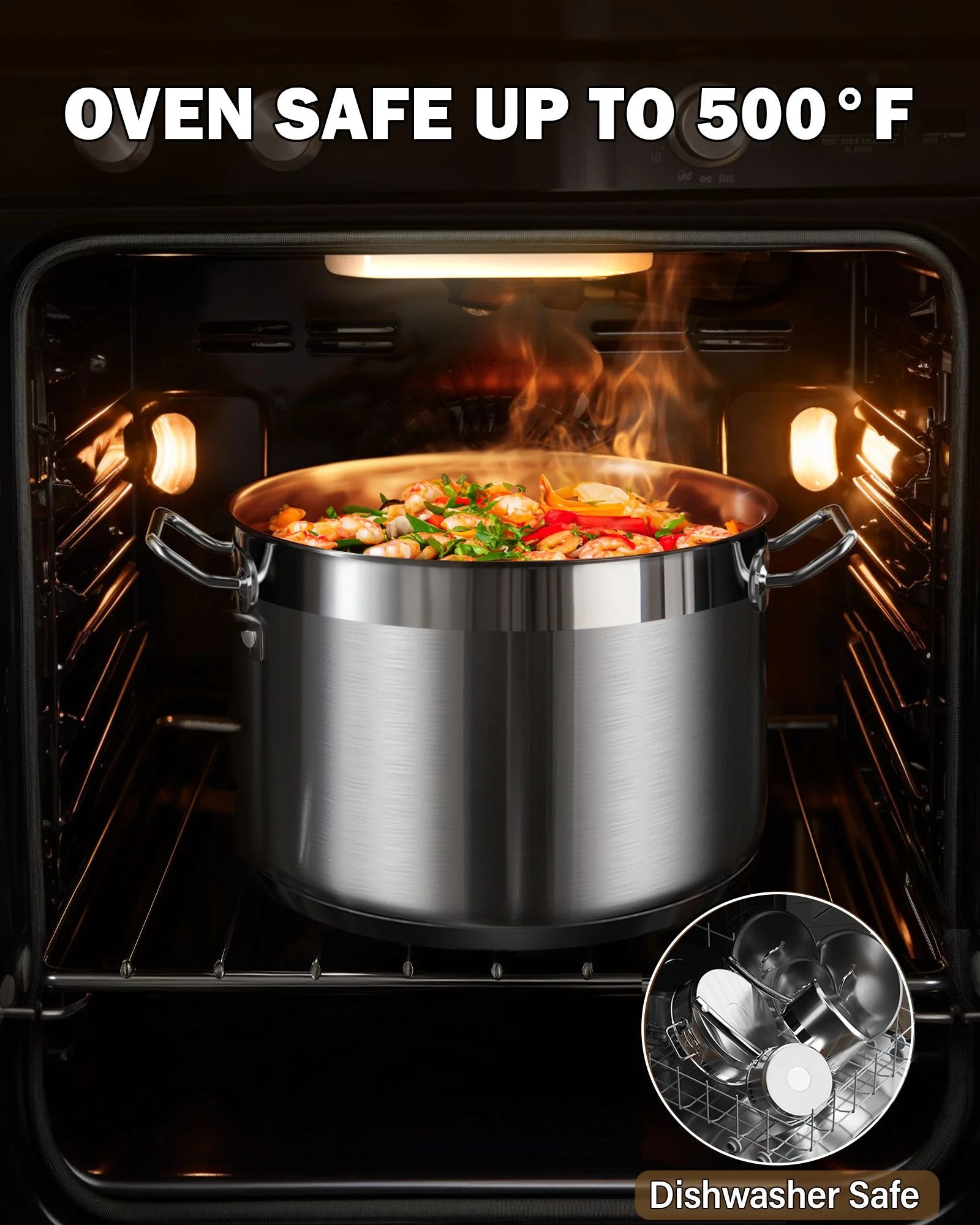 Stainless Steel Stock Pot with Lid, 8 Quart U14389