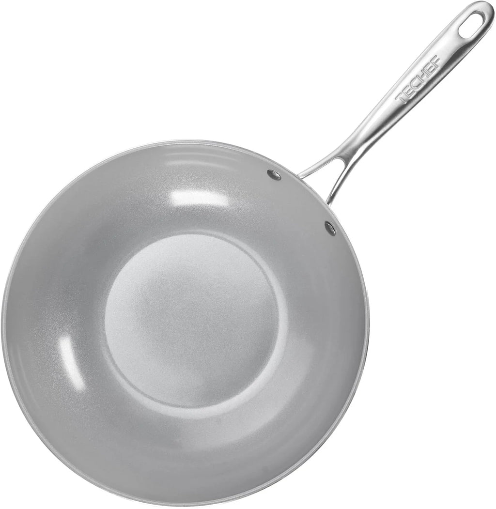 Ceramic Nonstick Wok with Glass Lid, 12 Inch W597556
