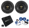 (2) Rockville W65K9D4 6.5" 1000 Watt Car Audio Subwoofers+Mono Amplifier+Amp Kit