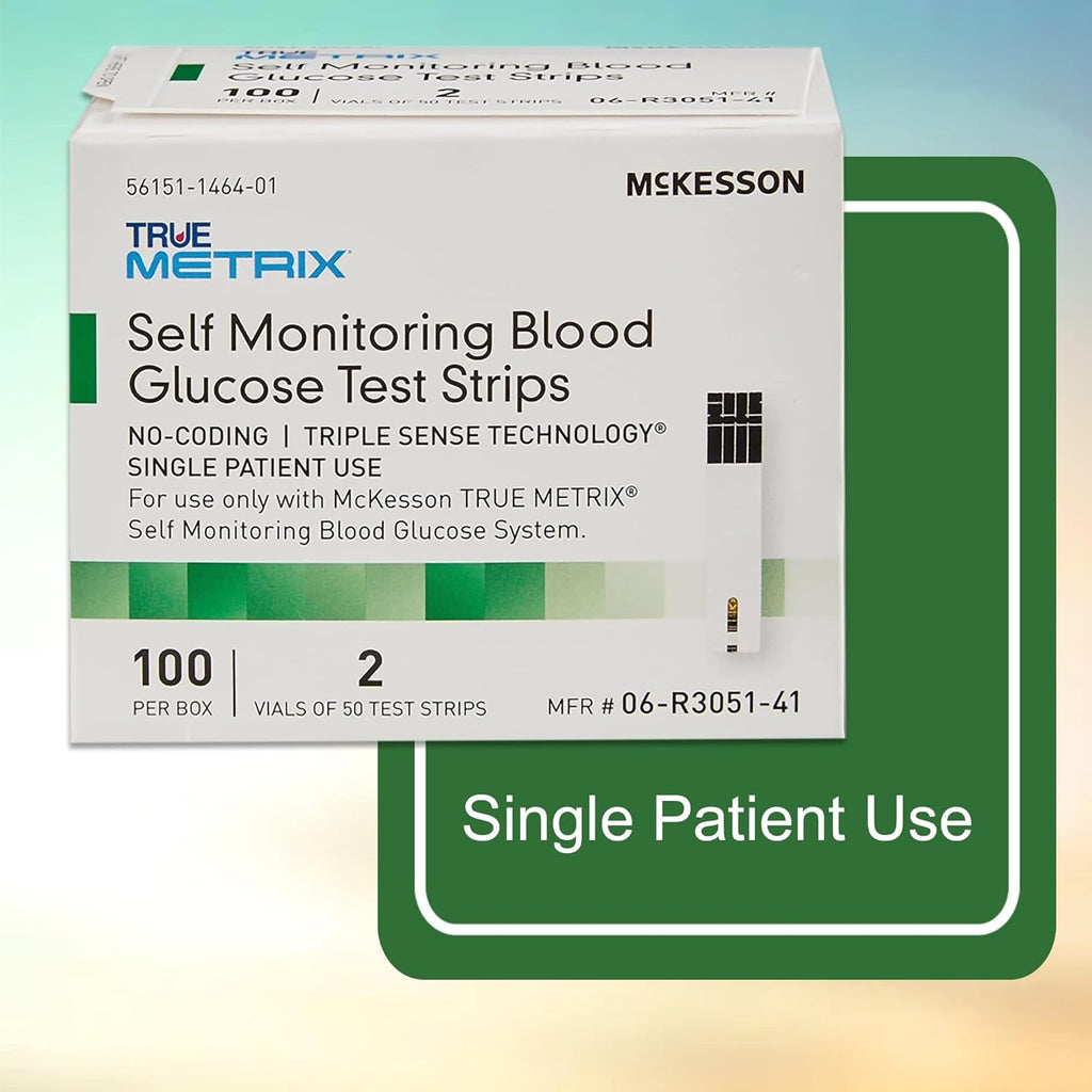True Metrix Blood Glucose Test Strips, Box of 100 X139