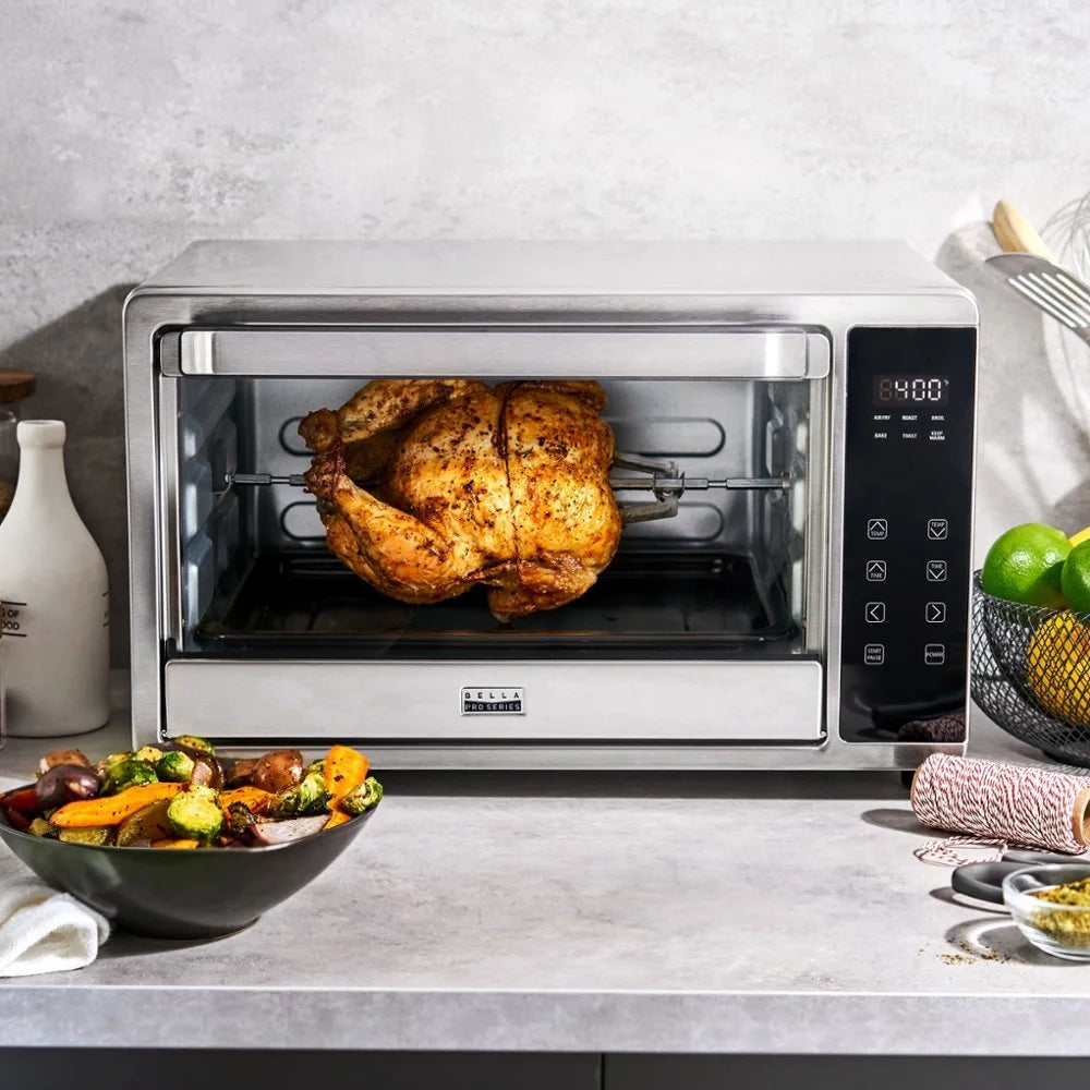 6-Slice Air Fryer Toaster Oven with Rotisserie, Stainless Steel B367874