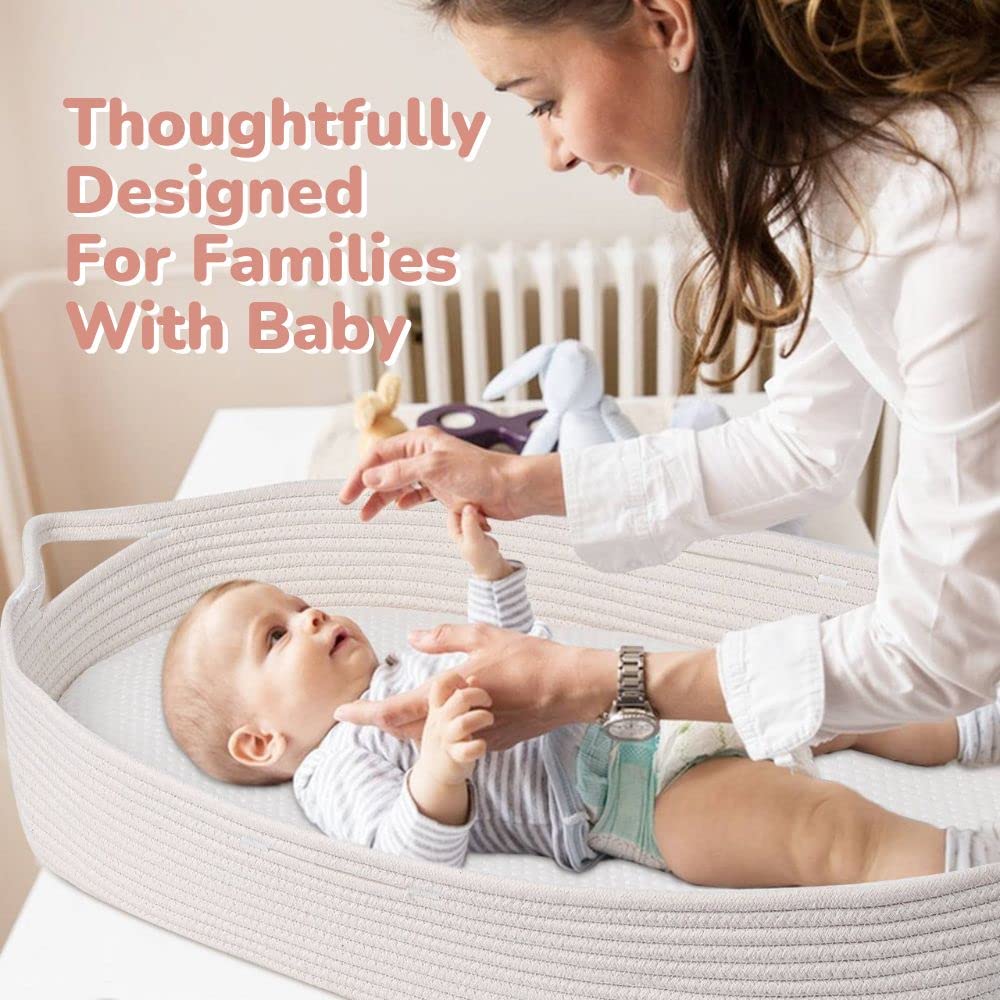 Baby Changing Moses Basket with Memory Foam Mattress and Waterproof Covers K10082