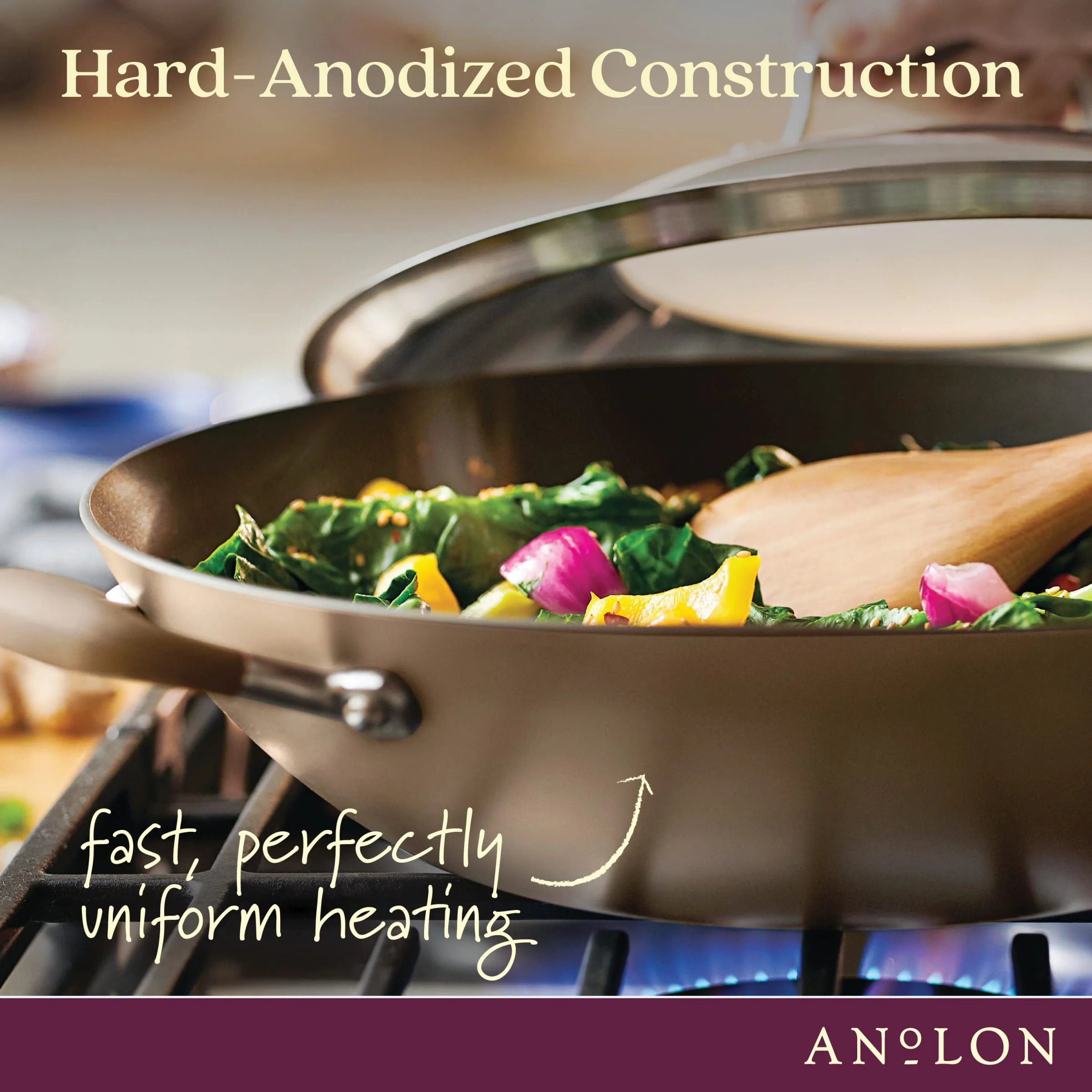 Nonstick Wok with Lid and Cooking Tool, 14 Inch E686