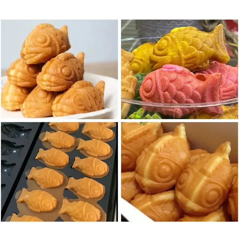 Fish Shape Waffle Maker with 14 Mini Pancake Molds M29296