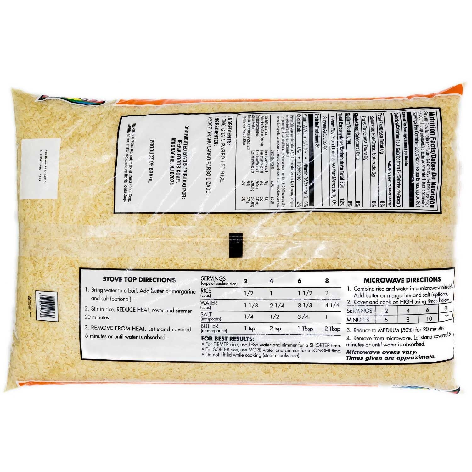 Long Grain Parboiled Rice, 20 Pound U69357