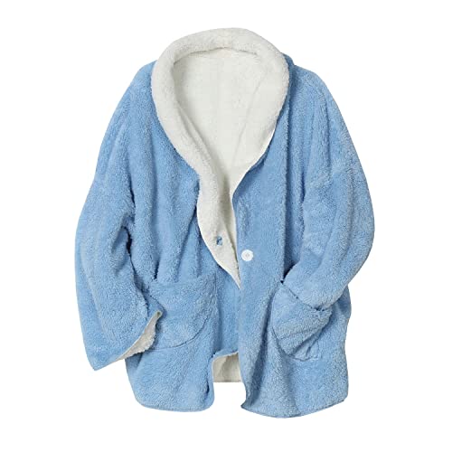 Women's Fleece Bed Jacket with Pockets X9845