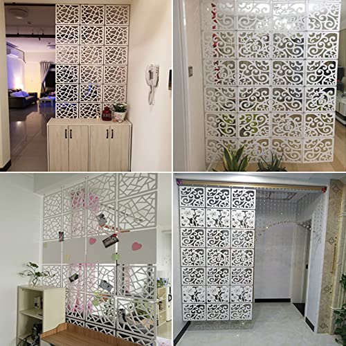 Hanging Room Divider Panels, Hollow Out PVC Screen, Privacy Partition R3012