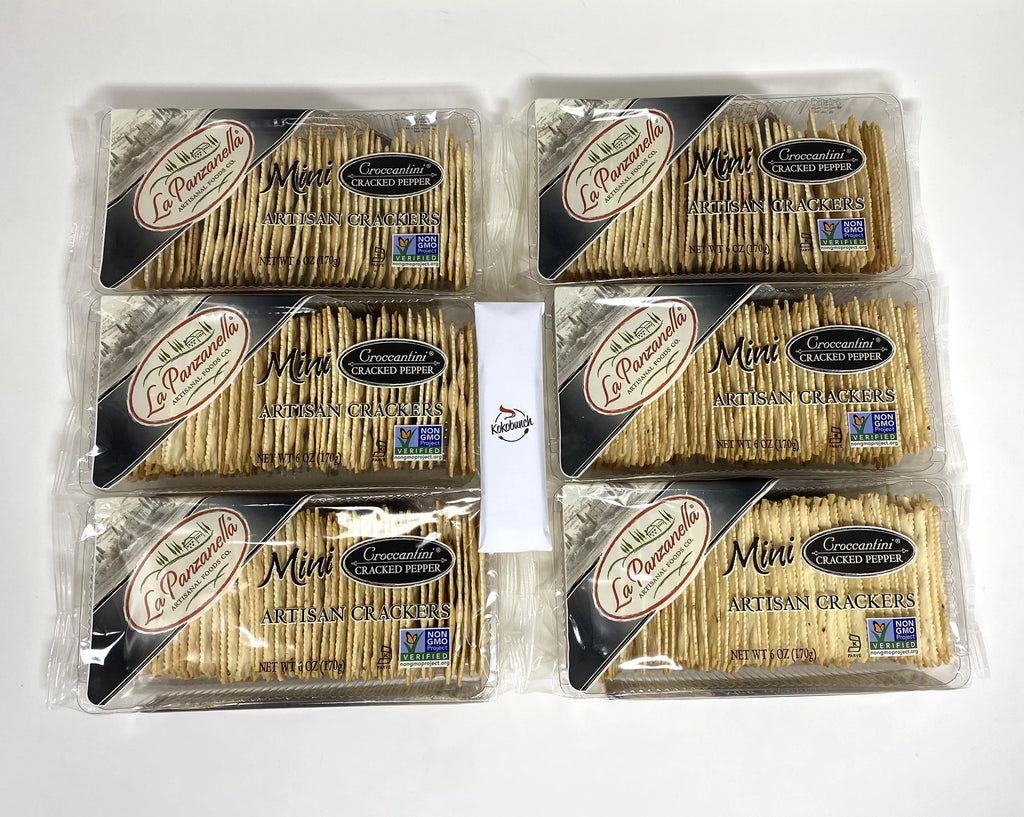 Artisan Crackers Mini Croccantini Cracked Pepper Flatbread, 6oz Pack of 6 Q641229