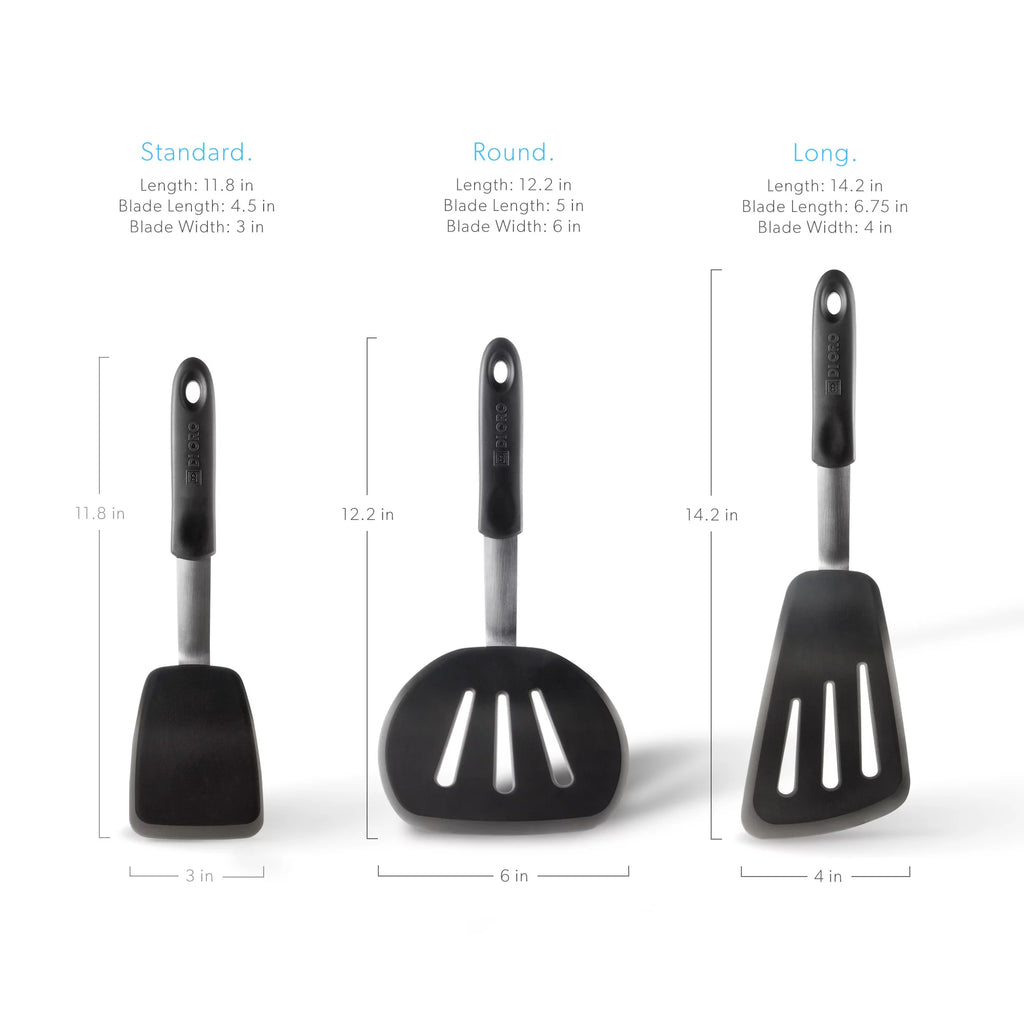 3-Piece Silicone Turner Spatula Set, Heat-Resistant Flexible Kitchen Utensils H6909