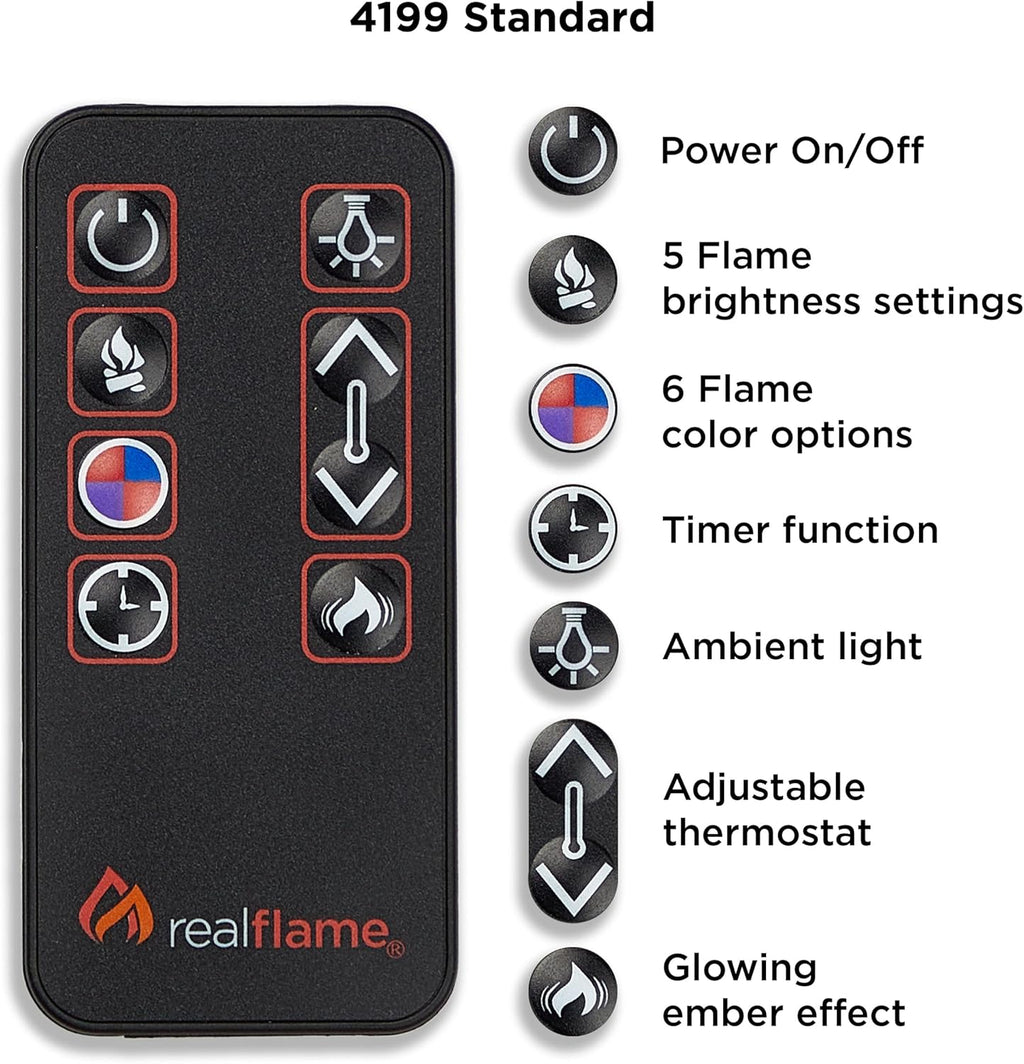 Electric Fireplace with Mantel for Living Room or Bedroom, Remote Control, Timer, White S683