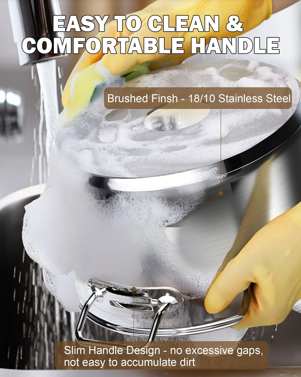 Stainless Steel Stock Pot with Lid, 8 Quart U14389