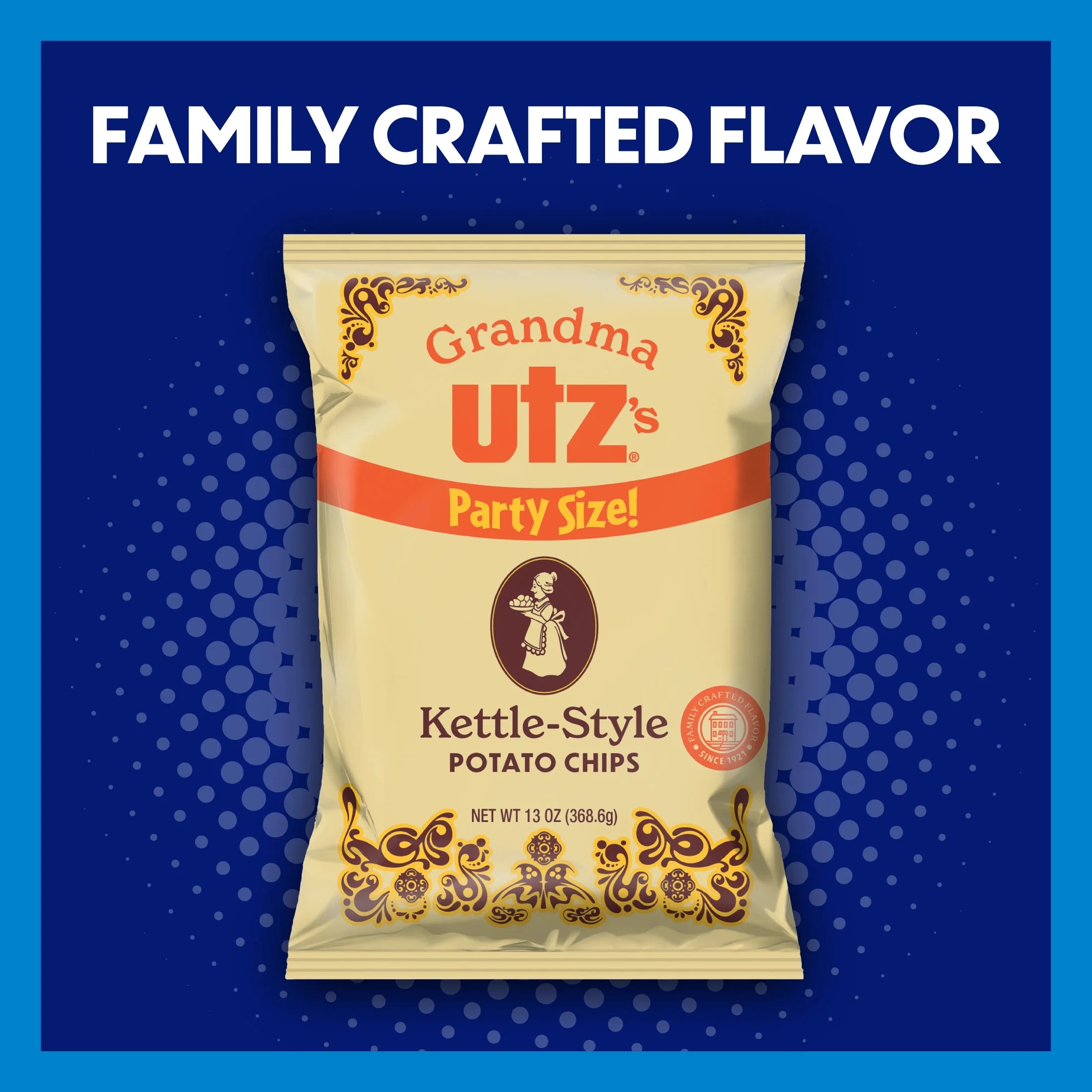 Kettle-Style Potato Chips, Gluten-Free, Party Size, 13 oz R37087