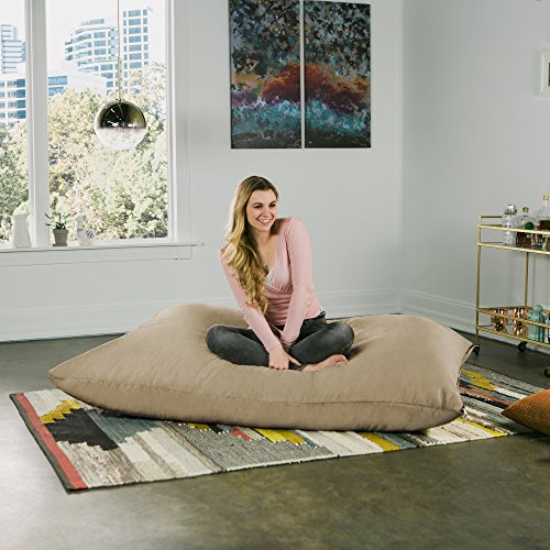 Bean Bag Floor Pillow and Lounger, 5.5-Foot, Chocolate P20388