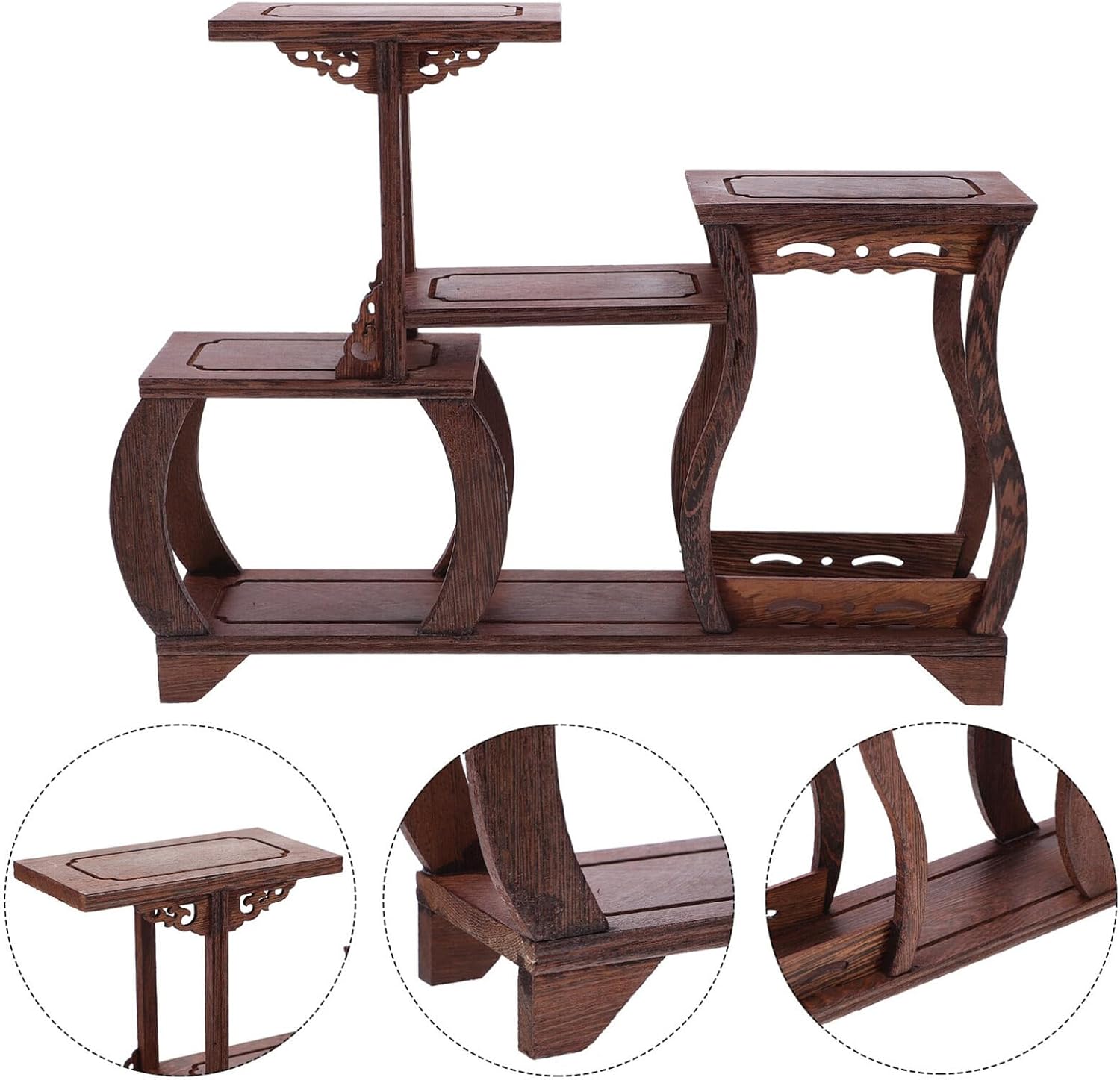 Chinese Wood Display Stand Base for Teapot Vase Bonsai V83749