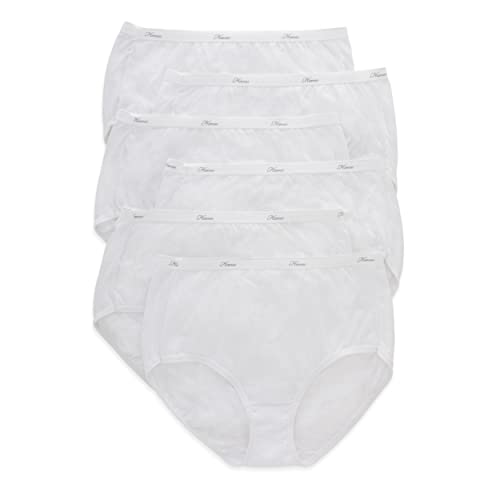 Hanes Women's High-Waisted Brief Panties, 6-Pack, Moisture-Wicking Cotton Brief Underwear (Colors May Vary)
