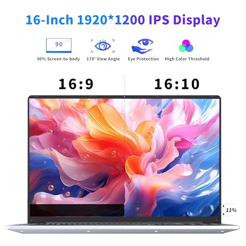 16 Inch Laptop, 16GB RAM 1TB SSD, FHD Display, Backlit Keyboard, Windows 11 Pro R54087