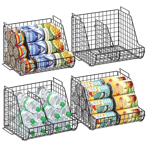 Stackable Soda Can Organizer with Adjustable Dividers for Pantry Shelves N342593