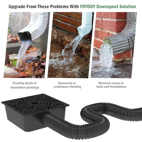 Gutter Downspout Extension, No Dig Catch Basin, Extendable 1.34' to 5.1' H279