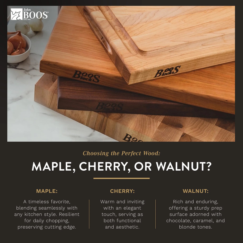 Walnut Wood Round Cutting Board for Kitchen, 18" x 18" x 1.5" E220