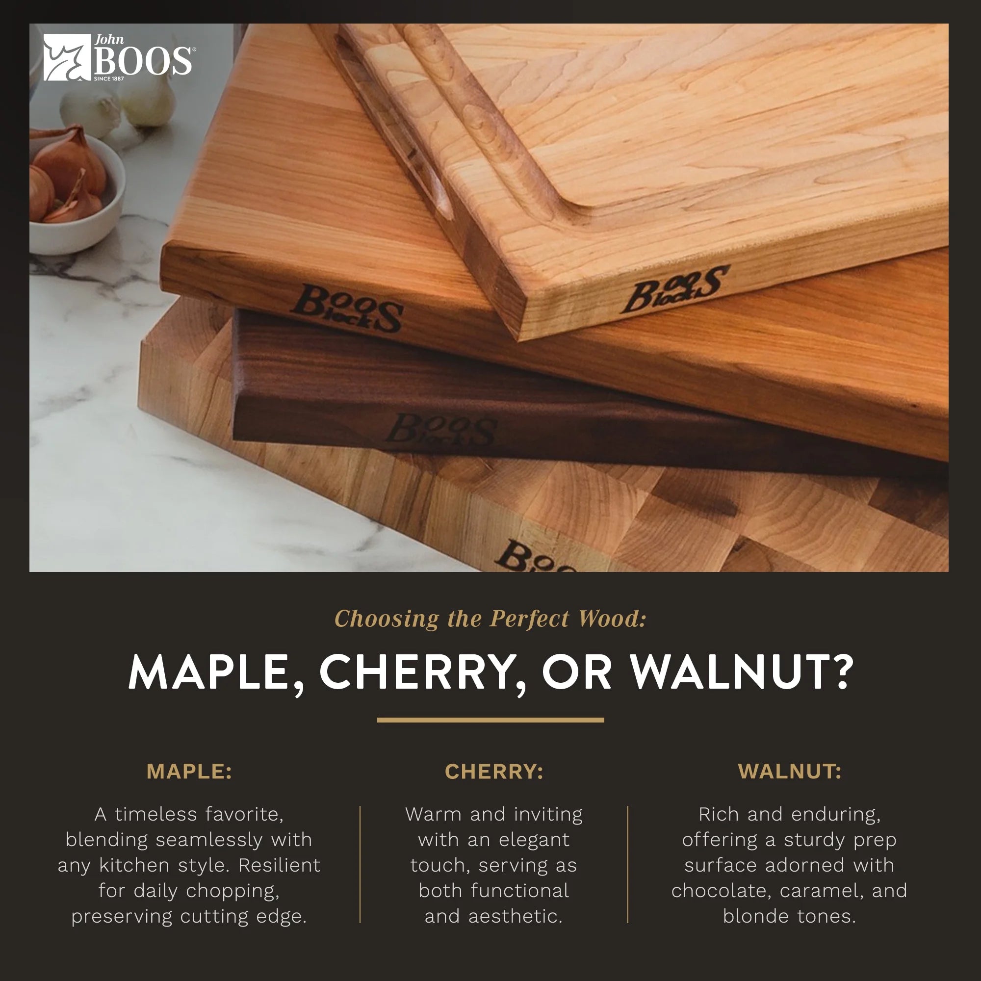 Walnut Wood Round Cutting Board for Kitchen, 18" x 18" x 1.5" E220