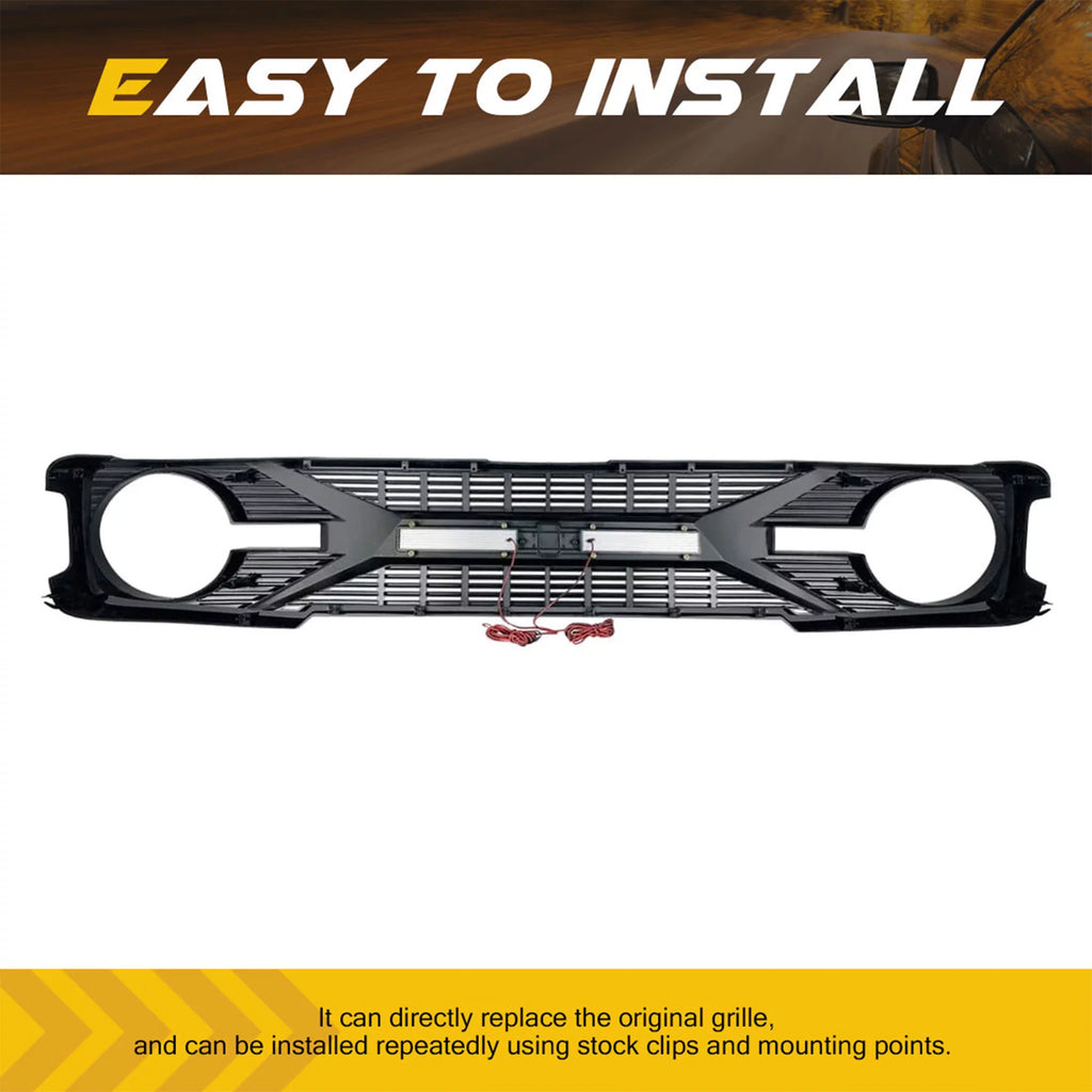 Grille with Lights for 21-24 Ford Bronco with Front Camera B6550
