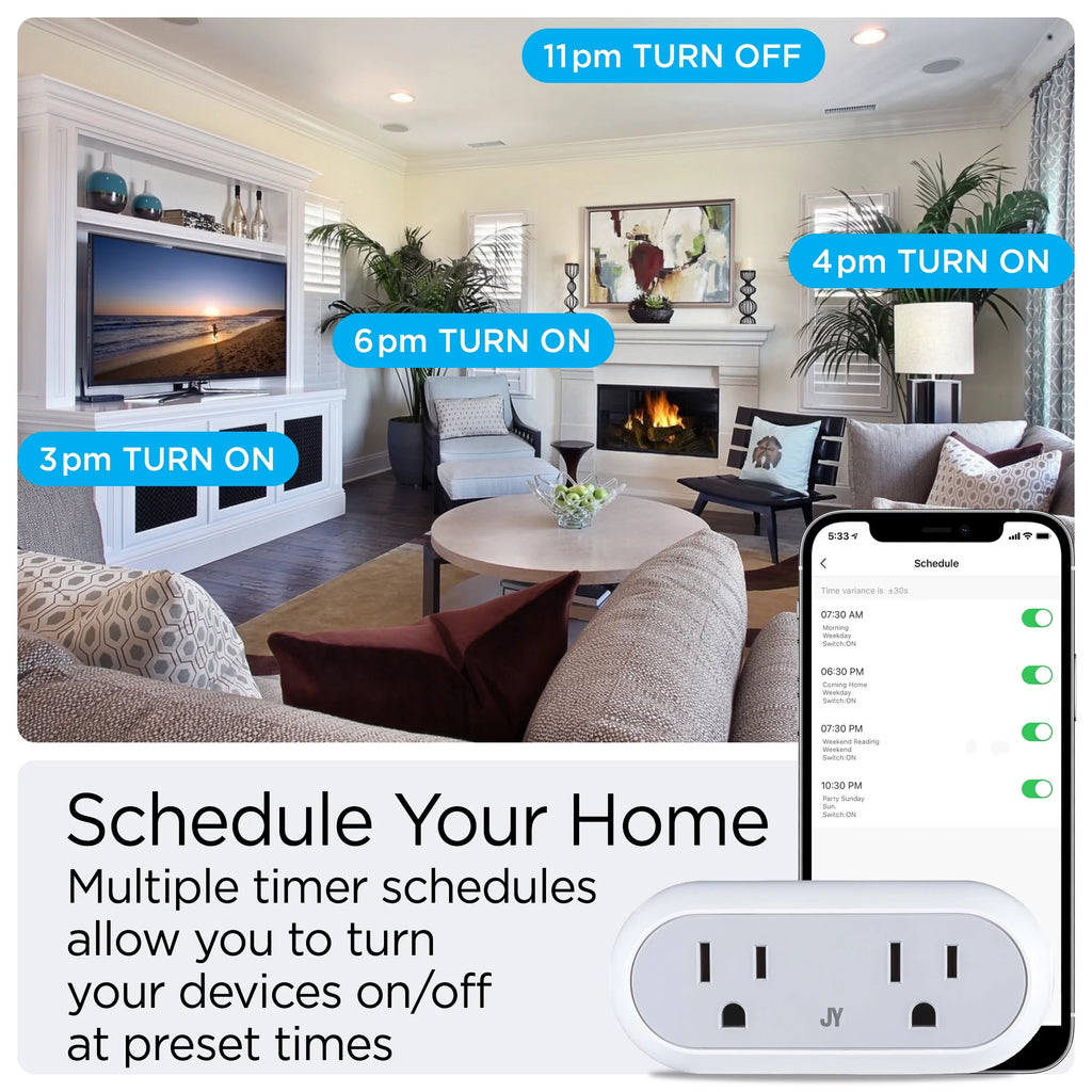Smart Dual Plug WiFi Remote App Control for Lights & Appliances V48264