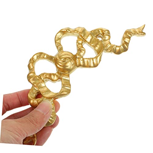 Golden bow-knot wall decor carved wood onlay J419280