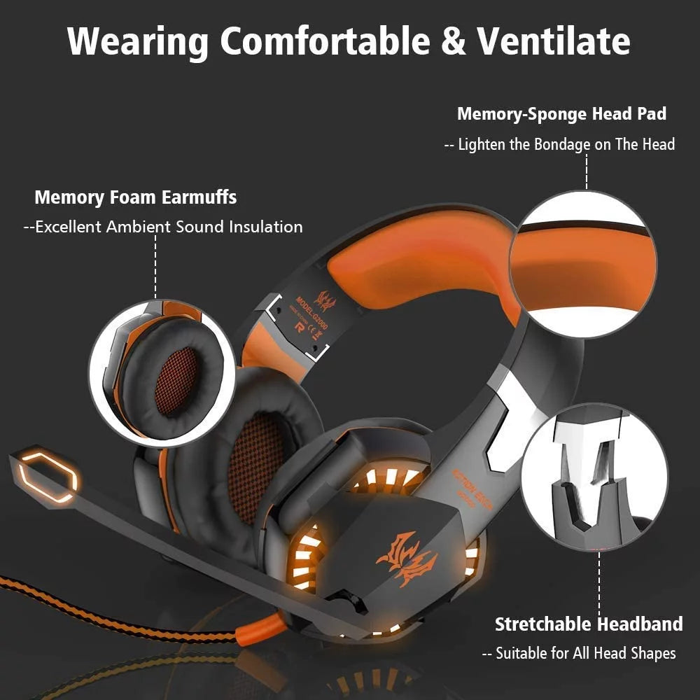Gaming Headset with Noise Cancelling Mic for PS4 Xbox PC W10186