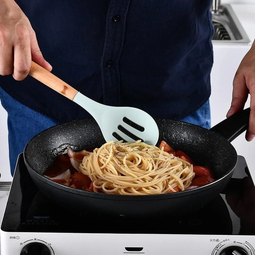 Non-Stick Silicone Cooking Utensils Set with Holder, 11 Pcs X62479