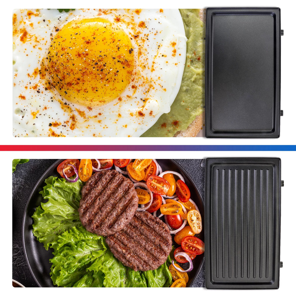 4-in-1 Waffle Maker, Indoor Grill, Sandwich Maker, Panini Press, Electric Griddle, Removable Non-Stick Plates H92613