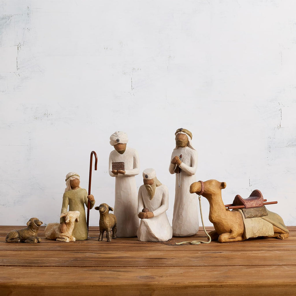 Nativity Scene Figures with Three Wisemen, Shepherd, Animals 7-Piece Set N9013