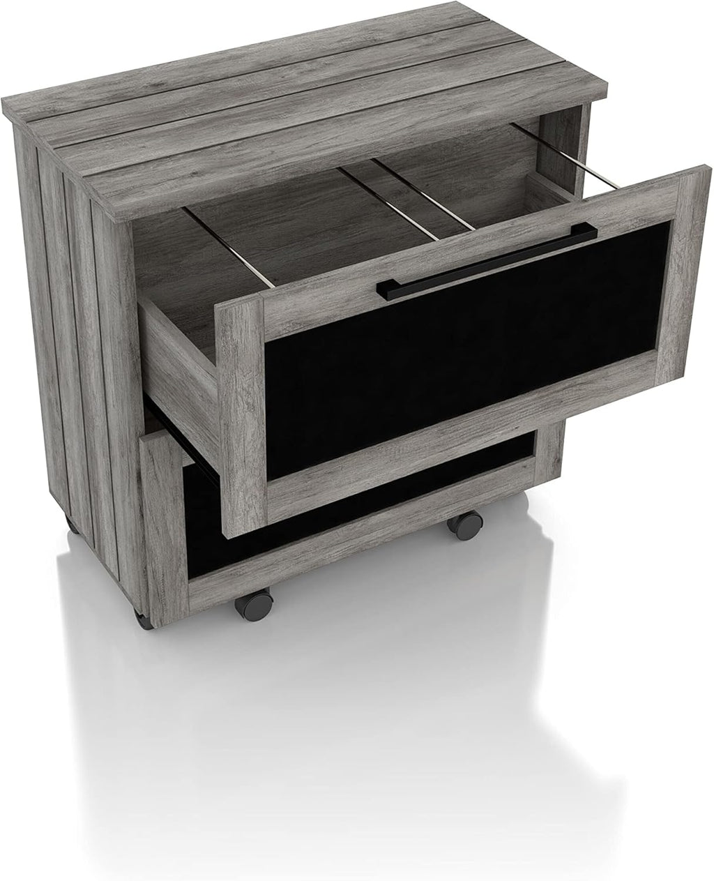 Vintage Grey Oak 2-Drawer File Cabinet Z4681