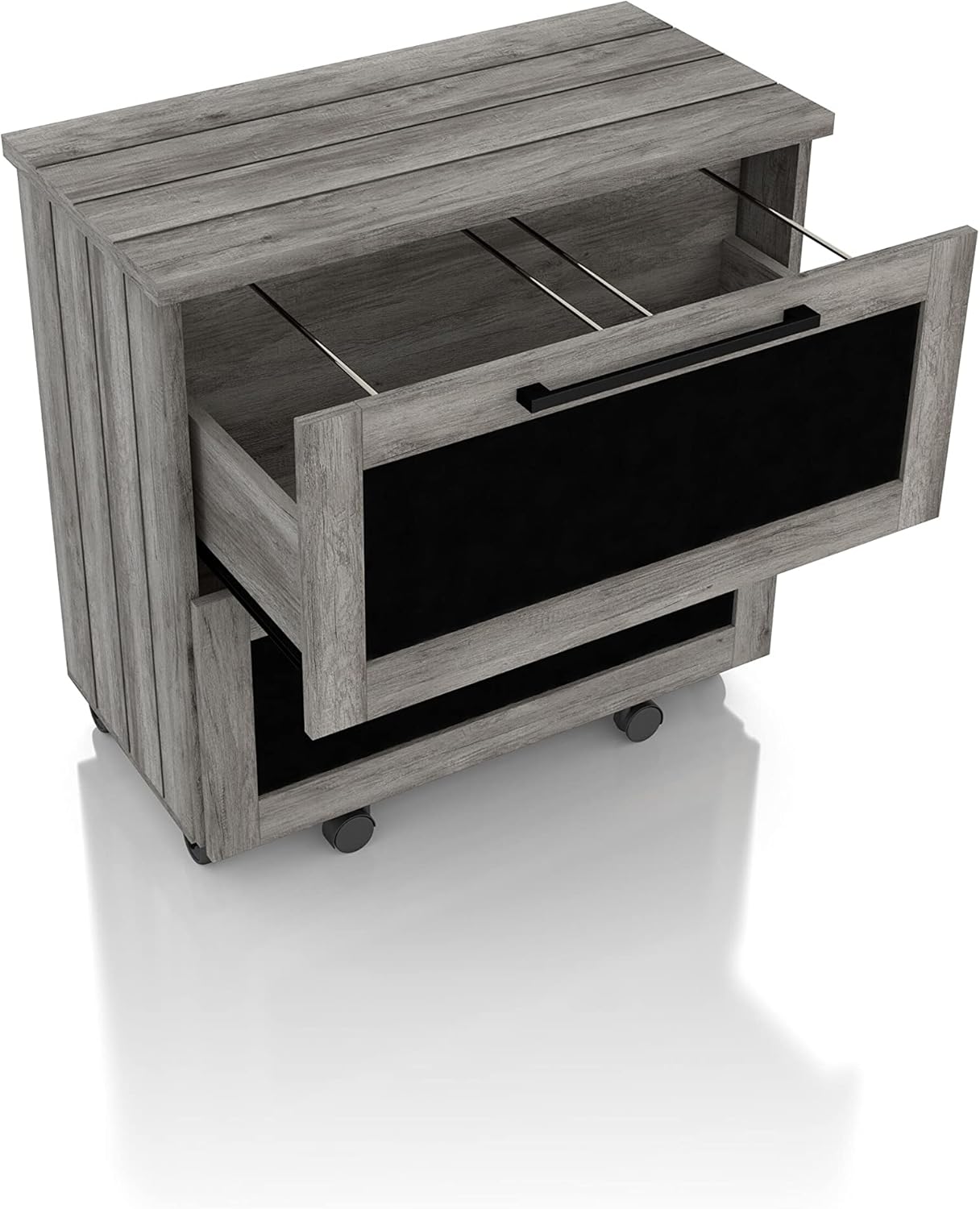 Vintage Grey Oak 2-Drawer File Cabinet Z4681