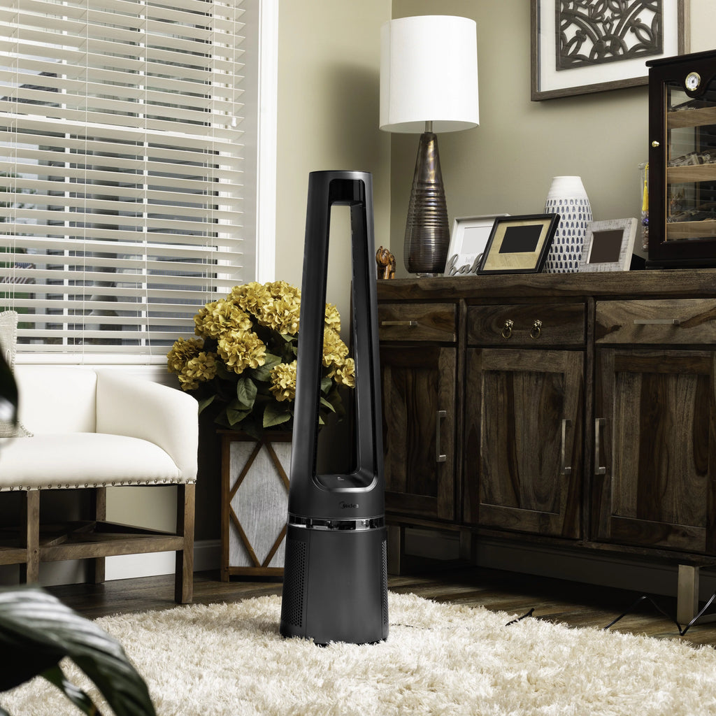 42" 12-Speed Bladeless Fan & HEPA Air Purifier with Remote Control J6050