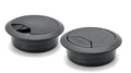 ANGSTROM 2-Pack Desk Grommet Hole Cover Organizer for Desktop Computer Wires, Black Plastic (2-Inch)