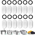 Cat Water Fountain Filters, Replacement Filters for 3.2L/108oz 2L/ 67oz Stainless Steel Pet Drinking Fountains (12 Carbon Filters + 12 Sponges)