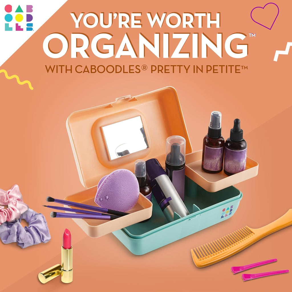 Makeup Organizer Box with Swivel Trays and Mirror E4952