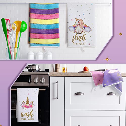 4 Pcs Absorbent Hand Towels for Girls Kitchen Bathroom S8740