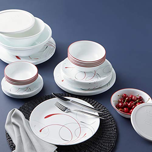 78-Piece Dinnerware Set for 12, Triple Layer Glass, Chip Resistant, Lightweight Round Plates and Bowls V476